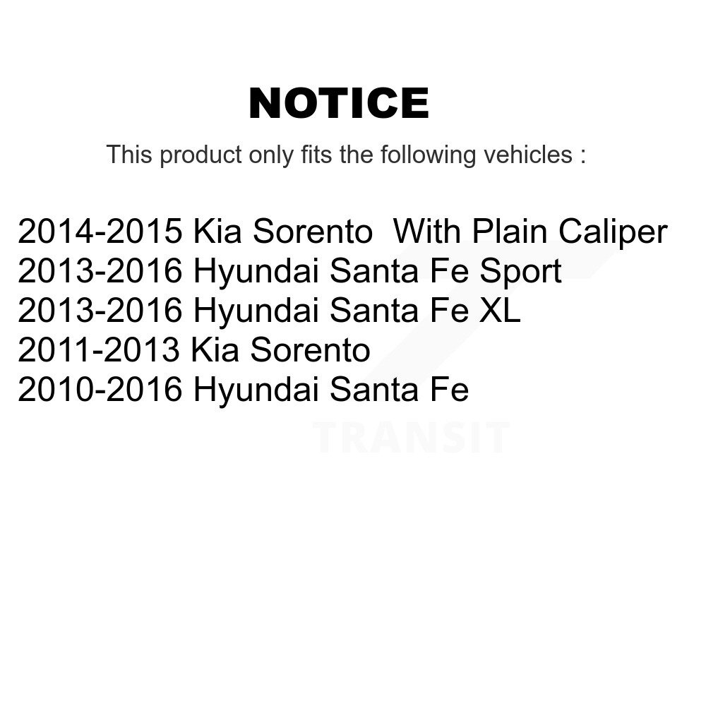 Rear Disc Brake Rotors And Ceramic Pads Kit For Hyundai Santa Fe Sport Kia Sorento XL K8C-103542 - Image 2