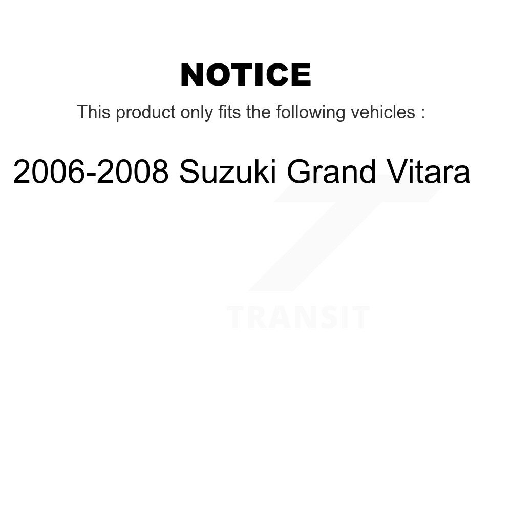 Front Rear Disc Brake Rotors Ceramic Pad Drum Kit (7Pc) For 2006-2008 Suzuki Grand Vitara K8C-103569 - Image 2
