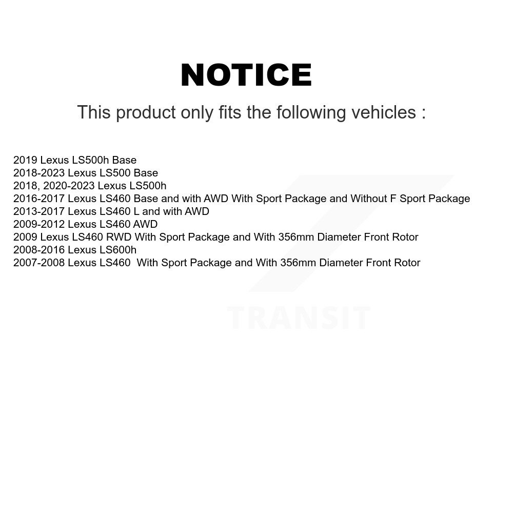 Front Disc Brake Rotors And Ceramic Pads Kit For Lexus LS460 LS500 LS600h LS500h K8C-103577 - Image 2