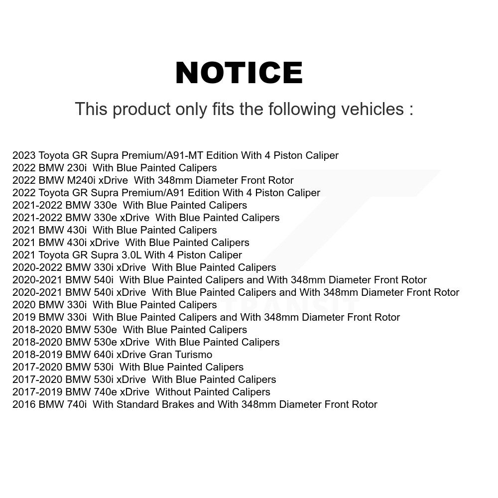 Front Brake Rotor Ceramic Pad Kit For BMW 330i xDrive 530i Toyota GR Supra 330e 430i 530e K8C-103578 - Image 2