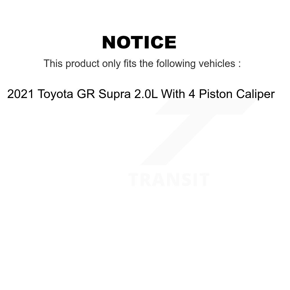 Front Brake Rotor And Ceramic Pad Kit For 2021 Toyota GR Supra 2.0L With 4 Piston Caliper K8C-103580 - Image 2