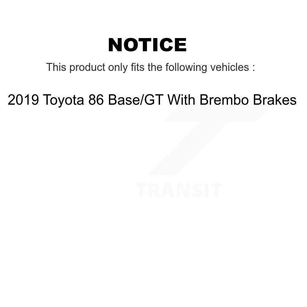 Front Rear Brake Rotor Ceramic Pad Kit For 2019-2020 Toyota 86 Base GT With Brembo Brakes K8C-103596 - Image 2