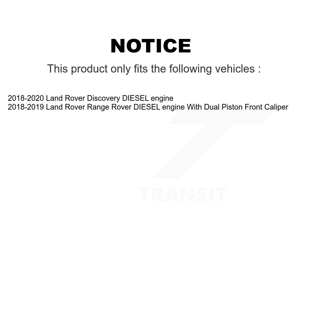 Front Disc Brake Rotors And Ceramic Pads Kit For Land Rover Discovery Range DIESEL engine K8C-103658 - Image 2