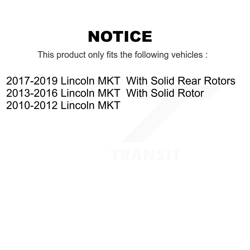 Rear Disc Rotors Ceramic Pads And Parking Brake Shoes Kit For Lincoln MKT K8C-103859 - Image 2