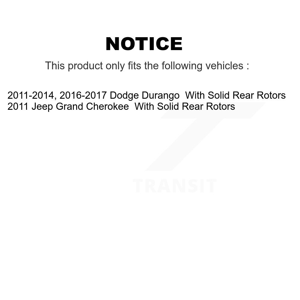 Rear Disc Rotors Ceramic Pads And Parking Shoes Kit For Dodge Durango Jeep Grand Cherokee K8C-103901 - Image 2