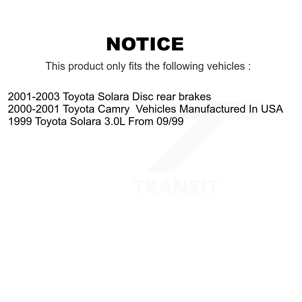 Rear Disc Rotors Ceramic Pads And Parking Brake Shoes Kit For Toyota Camry Solara K8C-103906 - Image 2