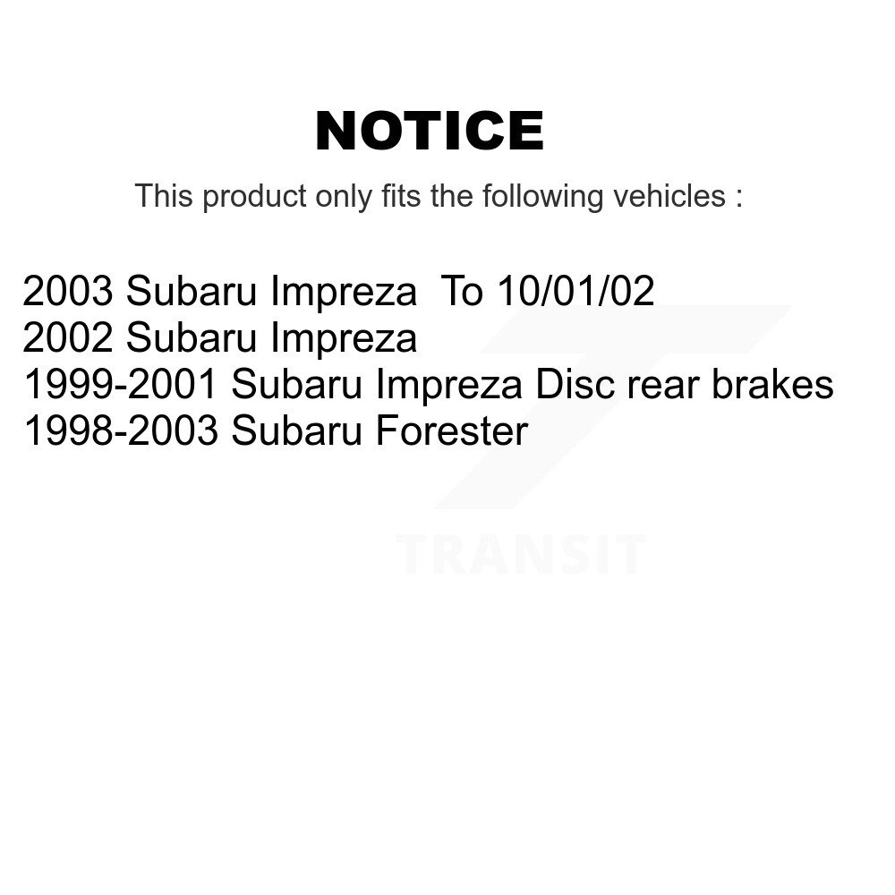 Rear Disc Rotors Ceramic Pads And Parking Brake Shoes Kit For Subaru Forester Impreza K8C-103909 - Image 2