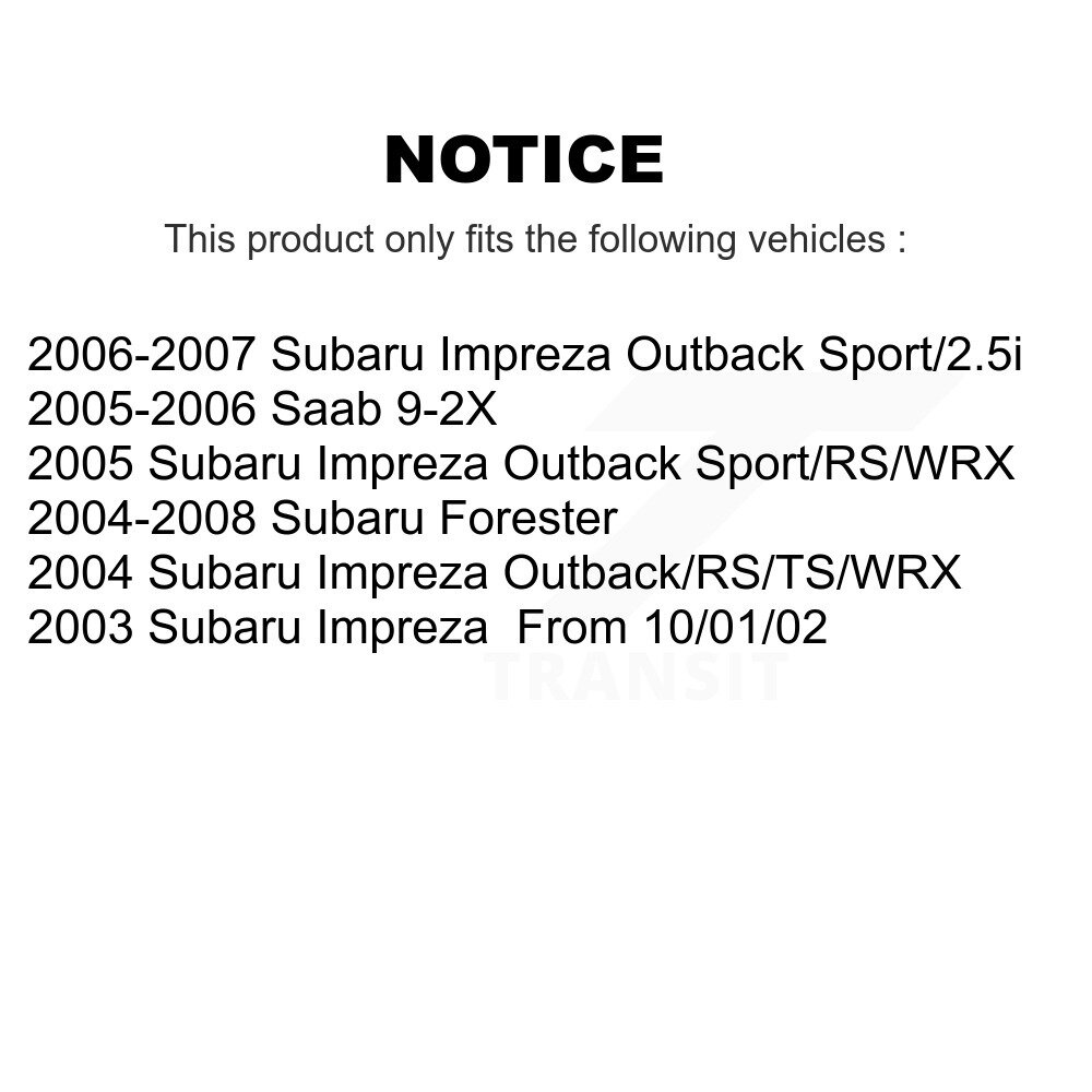 Rear Disc Rotors Ceramic Pads And Parking Shoes Kit For Subaru Impreza Forester Saab 9-2X K8C-103911 - Image 2