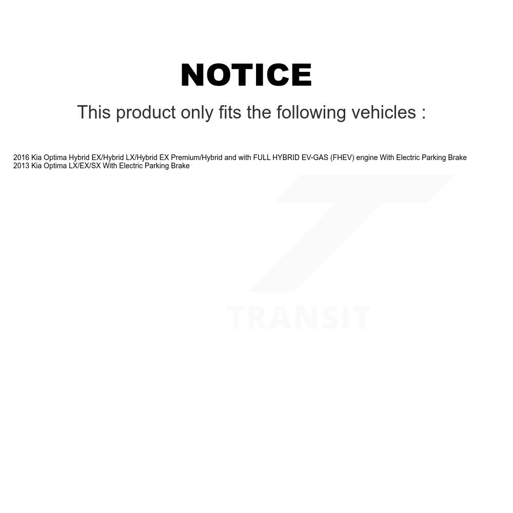 Rear Disc Rotors Ceramic Pads And Parking Brake Shoes Kit For Kia Optima K8C-103925 - Image 2