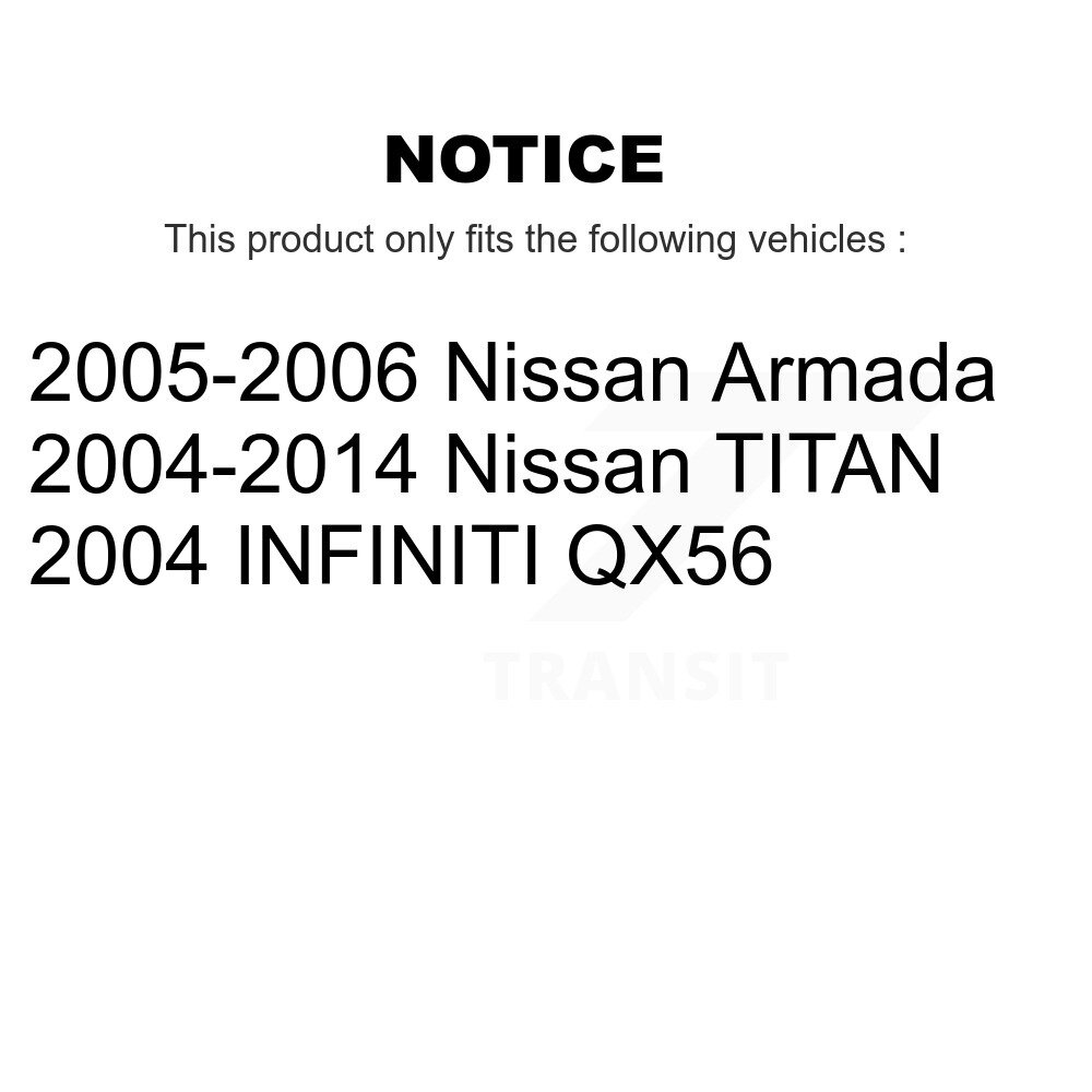 Rear Disc Rotors Ceramic Pads And Parking Shoes Kit For Nissan TITAN Armada INFINITI QX56 K8C-103935 - Image 2