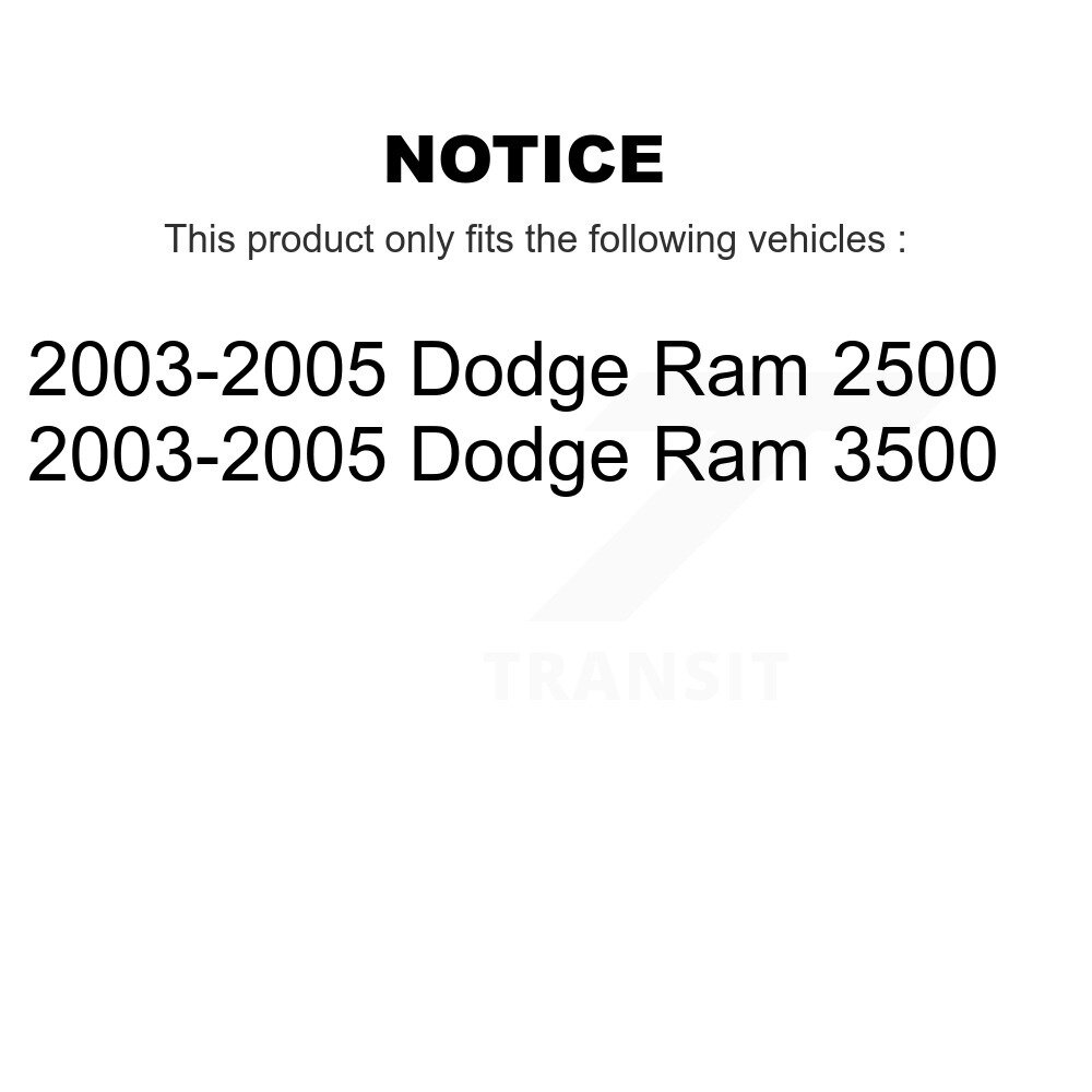 Rear Disc Rotors Ceramic Pads & Parking Brake Shoes Kit For 2003-2005 Dodge Ram 2500 3500 K8C-104035 - Image 2