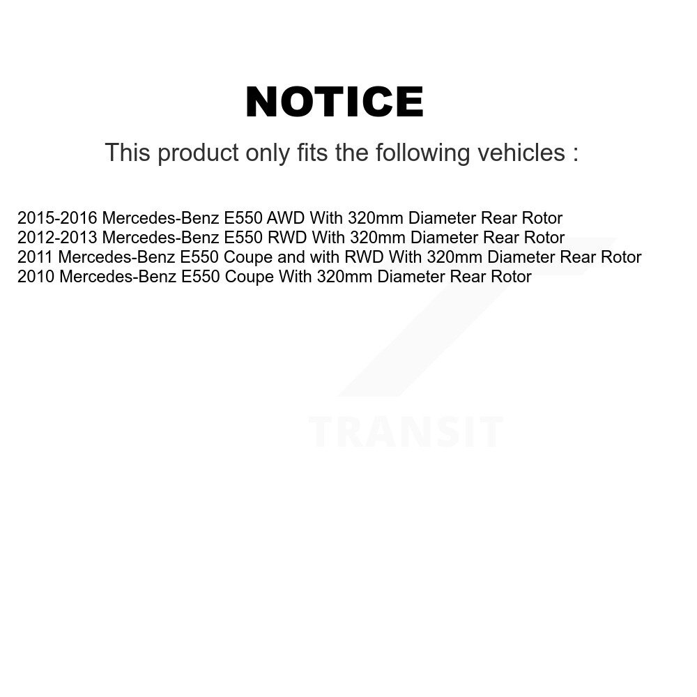 Rear Disc Rotors Ceramic Pads And Parking Brake Shoes Kit For Mercedes-Benz E550 K8C-104065 - Image 2