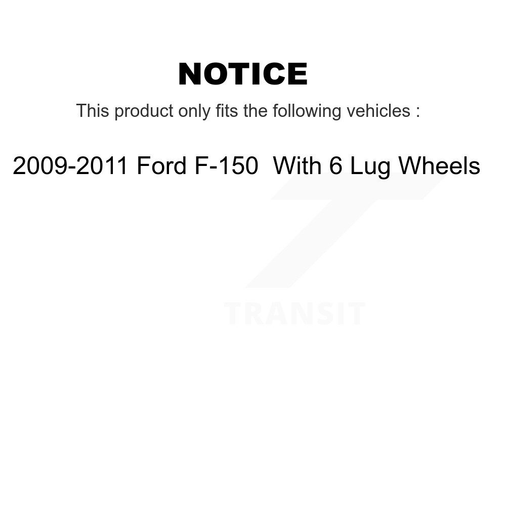 Rear Disc Rotors Ceramic Pads & Parking Shoes Kit For 09-11 Ford F-150 With 6 Lug Wheels K8C-104136 - Image 2
