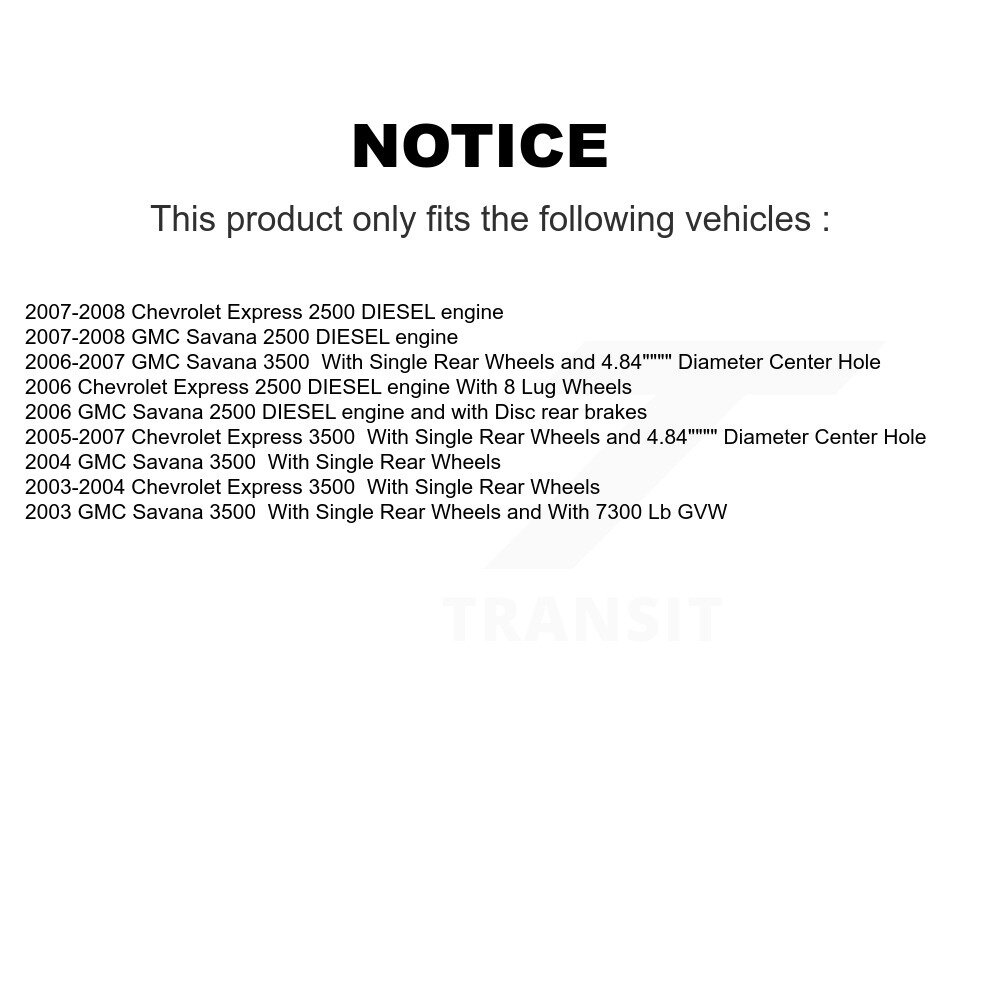 Rear Disc Rotors Ceramic Pads Parking Brake Shoes Kit For Chevrolet GMC Express 3500 2500 K8C-104148 - Image 2