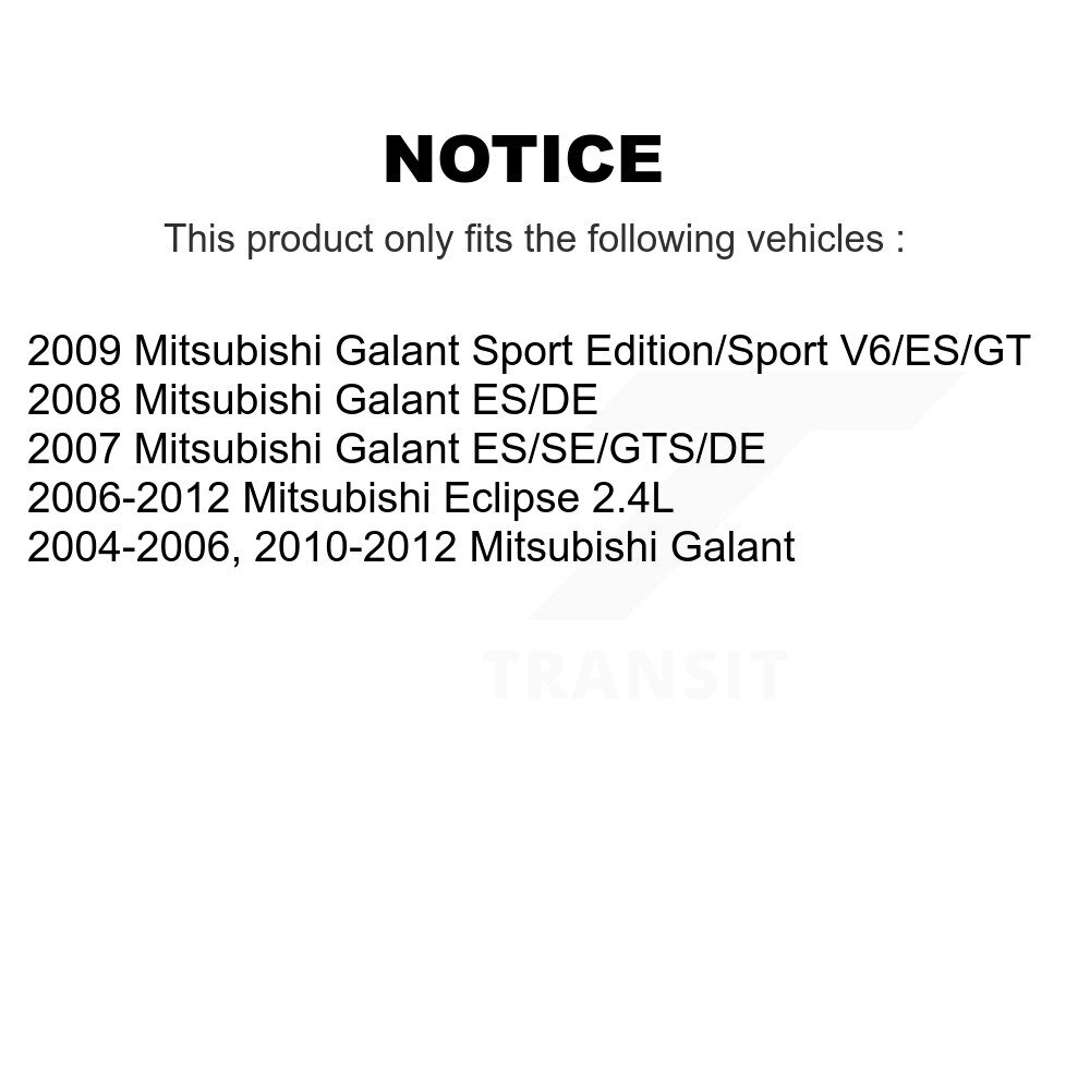 Rear Disc Rotors Ceramic Pads And Parking Brake Shoes Kit For Mitsubishi Eclipse Galant K8C-104155 - Image 2