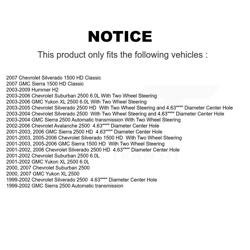 Rear Disc Rotors Ceramic Pads Parking Shoes Kit For Chevrolet Silverado 2500 HD GMC H2 XL K8C-104161 - Image 2