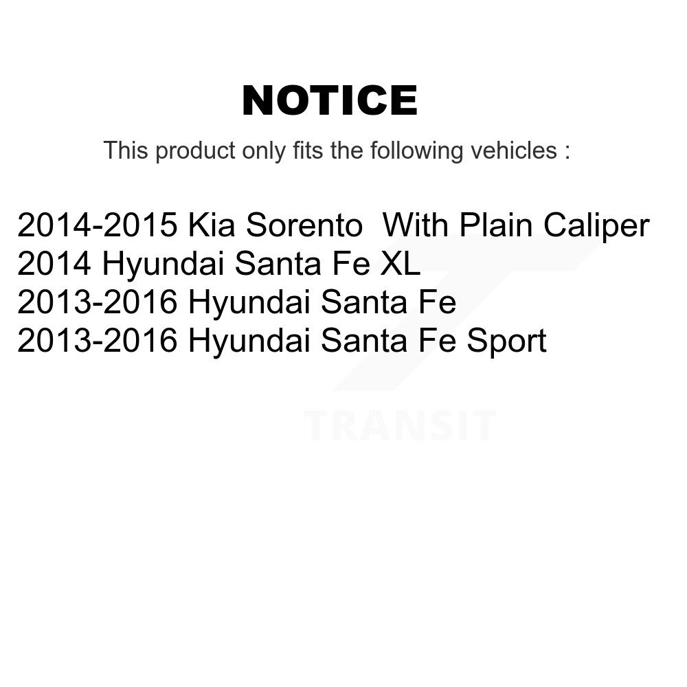 Rear Disc Rotors Ceramic Pads Parking Shoes & Hardware Kit For Hyundai Santa Fe Sport Kia K8C-104211 - Image 2