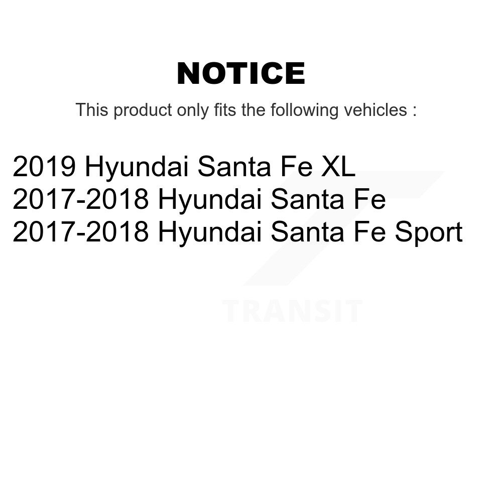 Rear Disc Rotors Ceramic Pads Parking Shoes & Hardware Kit For Hyundai Santa Fe Sport XL K8C-104213 - Image 2