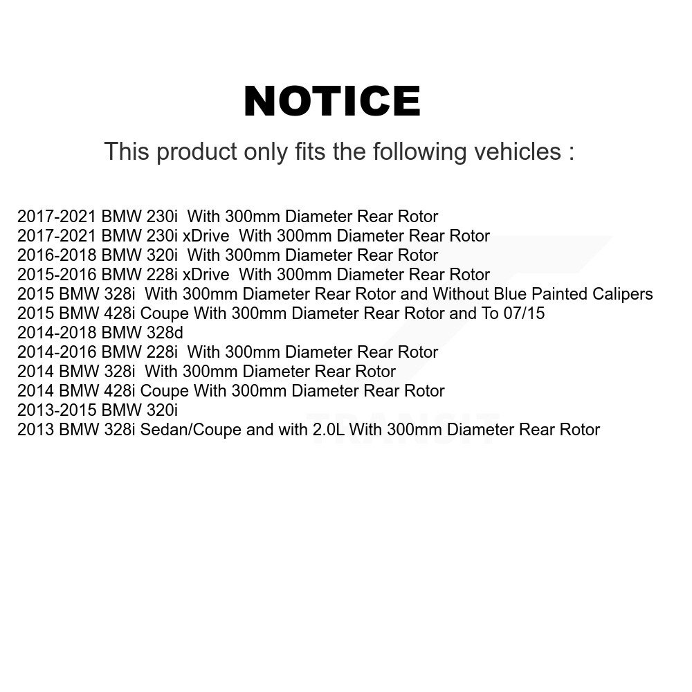 Rear Disc Rotors Ceramic Pads Parking Shoes & Hardware Kit For BMW 230i xDrive 228i 320i K8C-104224 - Image 2