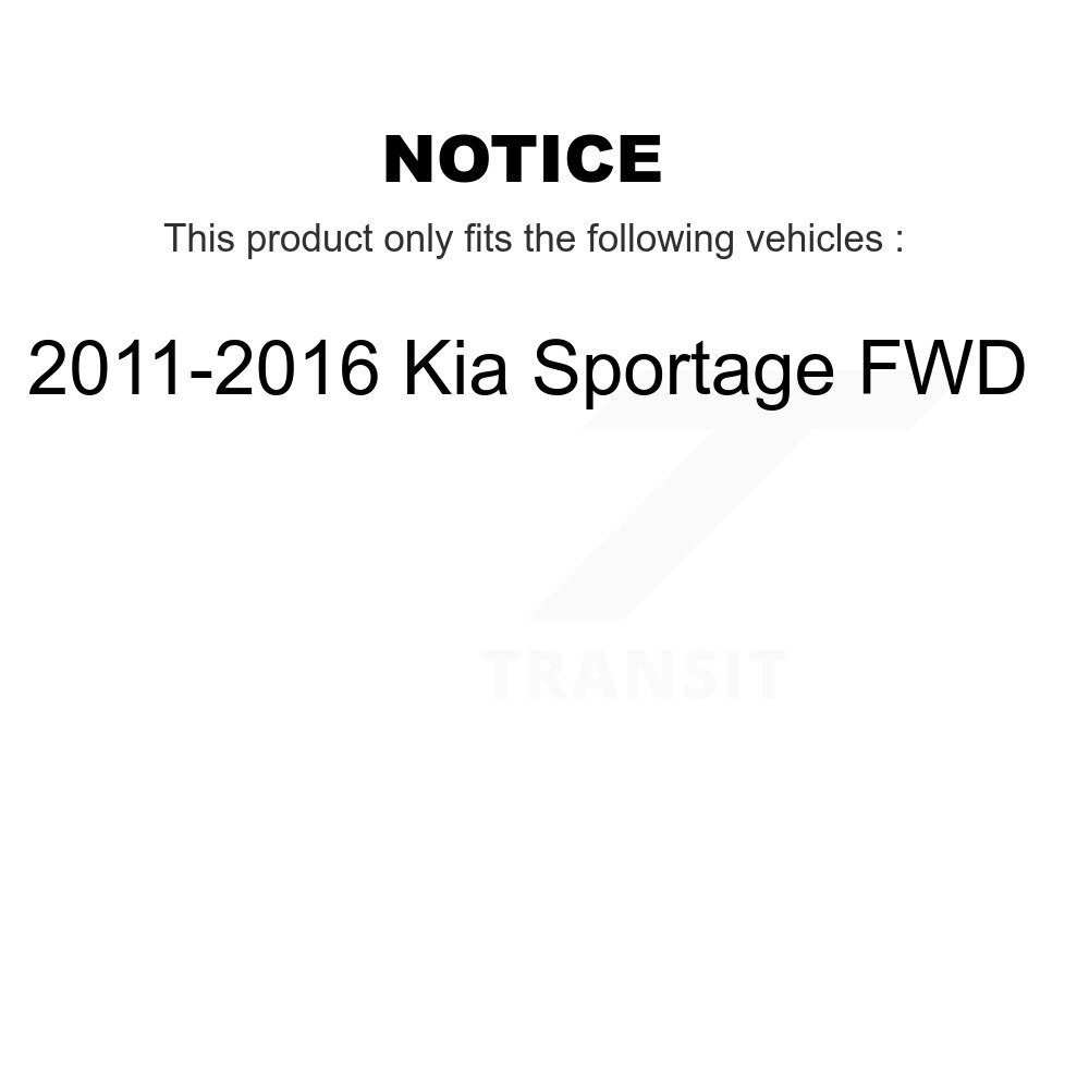 Rear Disc Rotors Ceramic Pads Parking Shoes & Hardware Kit For 2011-2016 Kia Sportage FWD K8C-104259 - Image 2
