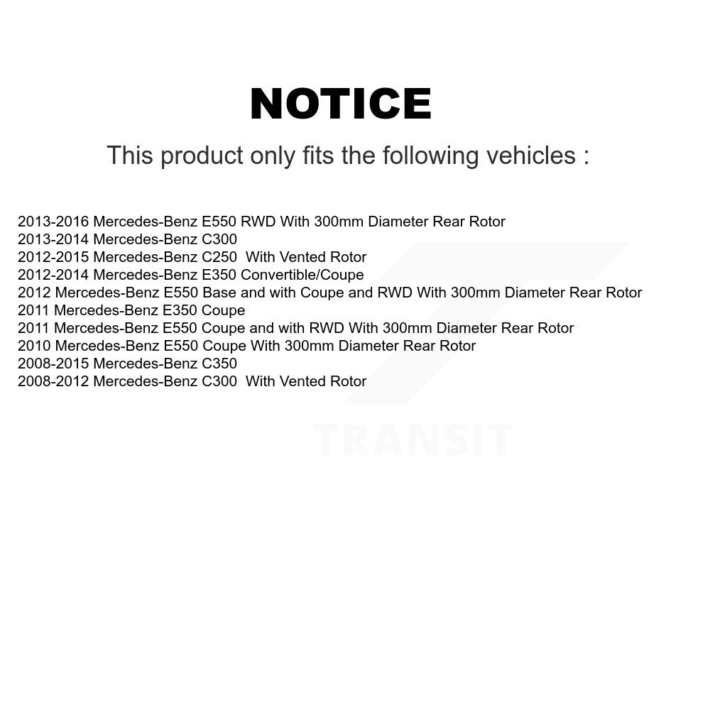 Rear Disc Rotors Ceramic Pads Parking Shoes Hardware Kit For Mercedes-Benz C300 C350 E350 K8C-104274 - Image 2