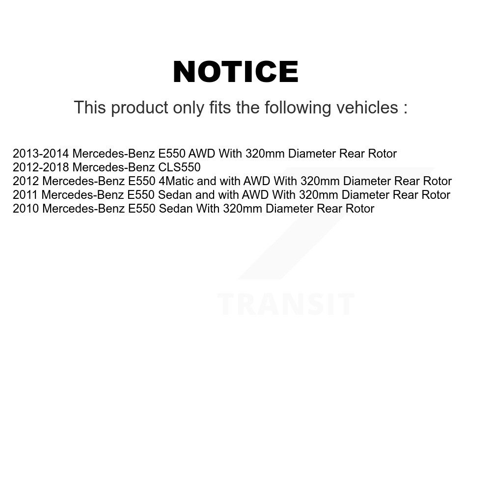 Rear Disc Rotors Ceramic Pads Parking Shoes & Hardware Kit For Mercedes-Benz E550 CLS550 K8C-104276 - Image 2