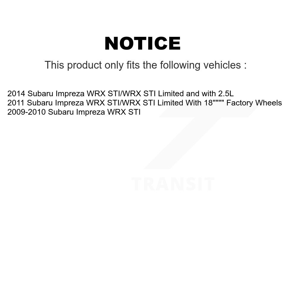 Rear Disc Rotors Ceramic Pads Parking Brake Shoes And Hardware Kit For Subaru Impreza K8C-104413 - Image 2