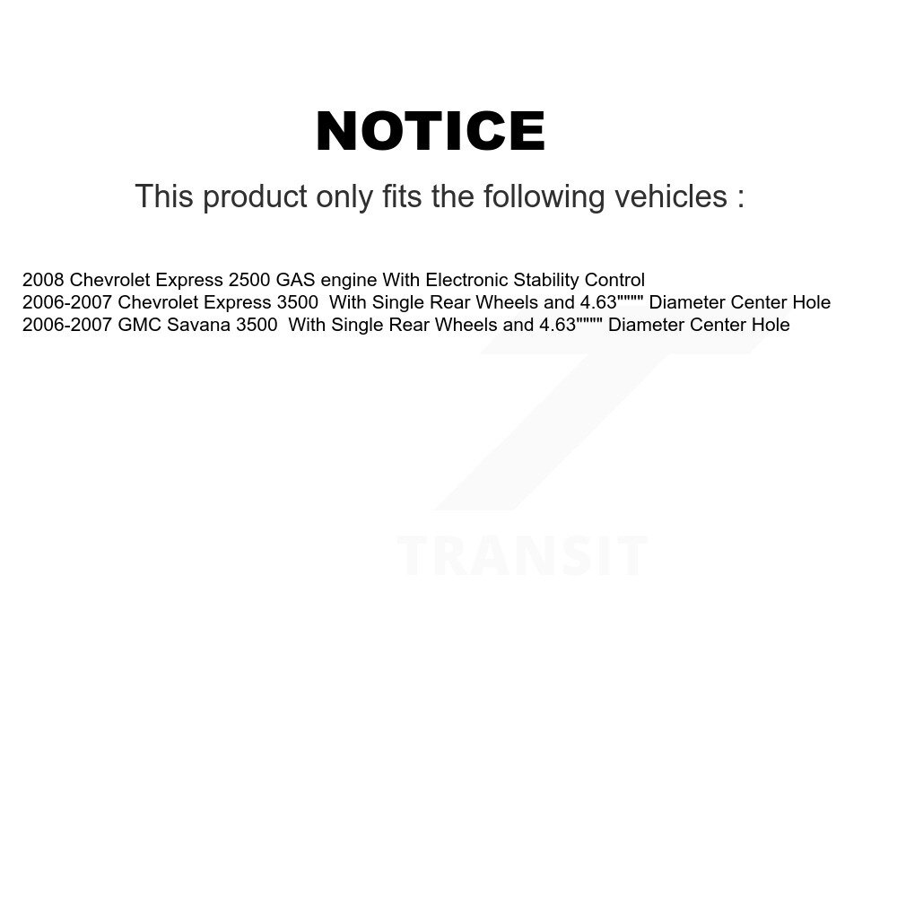 Rear Disc Rotors Ceramic Pads Parking Shoes & Hardware Kit For Chevrolet Express 3500 GMC K8C-104443 - Image 2