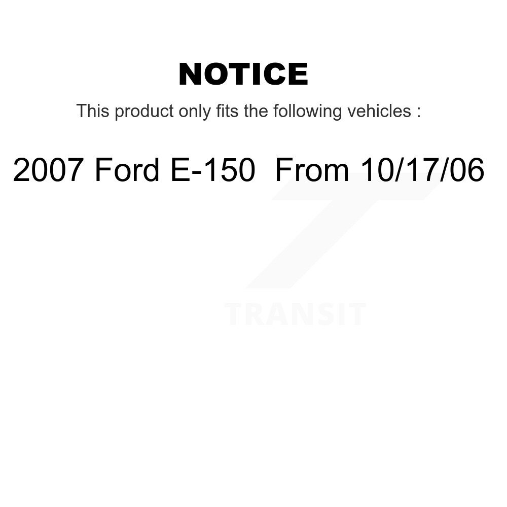 Rear Disc Rotors Ceramic Pads Parking Shoes Hardware Kit For 07 Ford E-150 From 10 17 06 K8C-104516 - Image 2