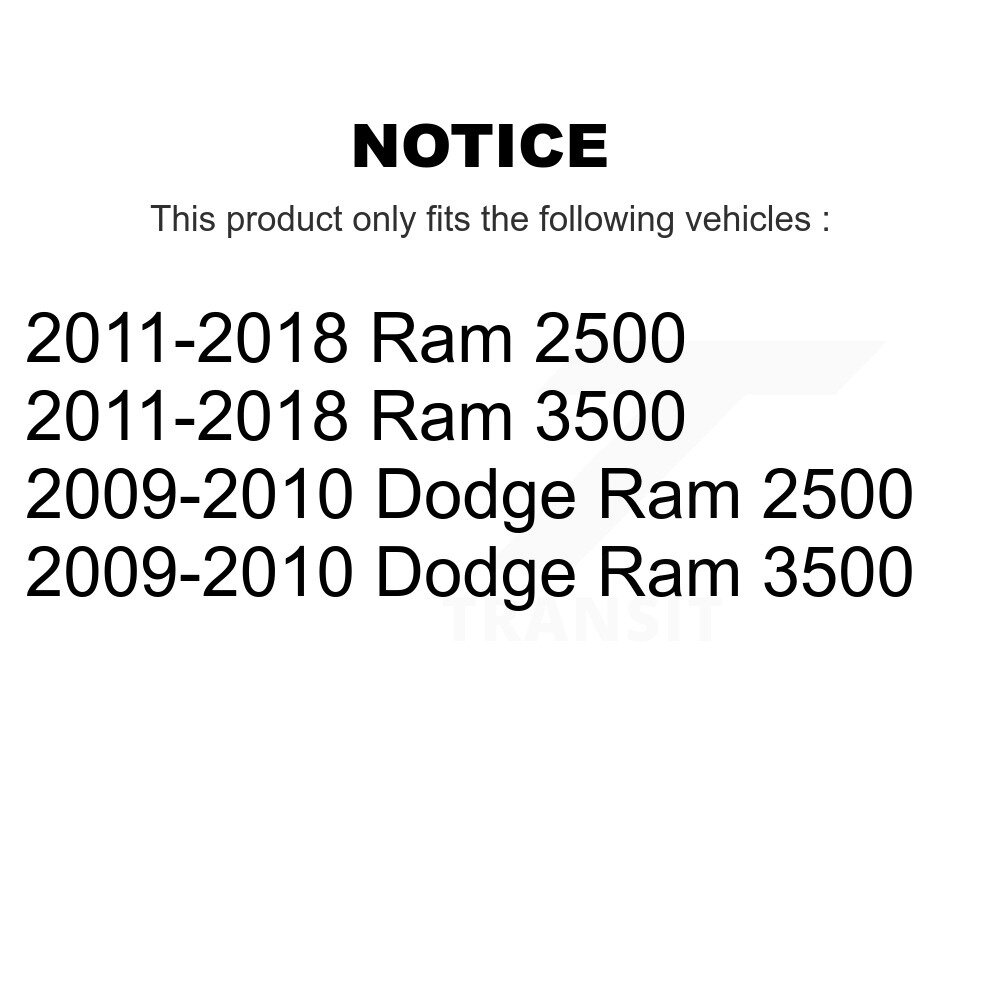 Rear Disc Rotors Ceramic Pads Parking Brake Shoes & Hardware Kit For Ram 3500 2500 Dodge K8C-104520 - Image 2