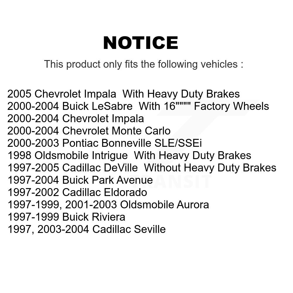 Front Brake Caliper Kit For Chevrolet Impala Buick Cadillac LeSabre DeVille Monte Carlo KBC-100004 - Image 2