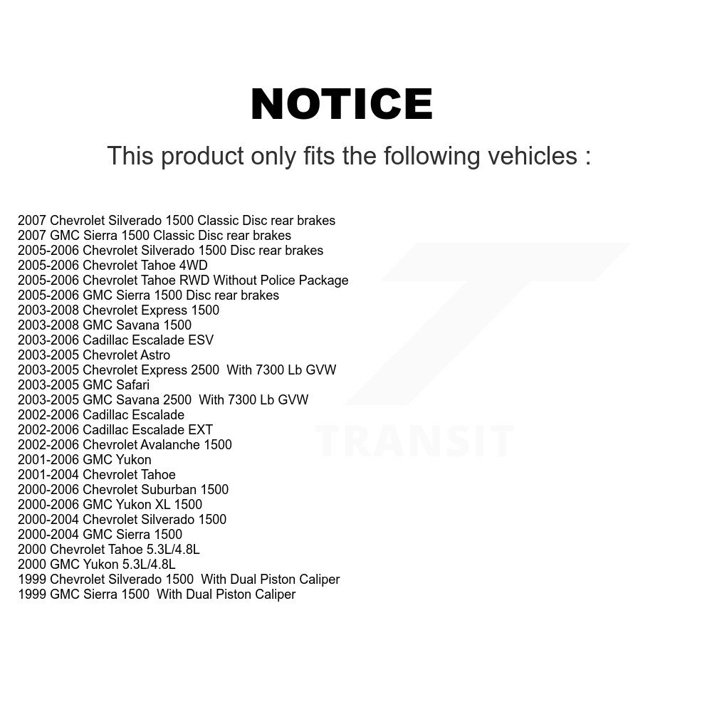 Front Brake Caliper Kit For Chevrolet GMC Silverado 1500 Sierra Avalanche Yukon Tahoe XL KBC-100005 - Image 2