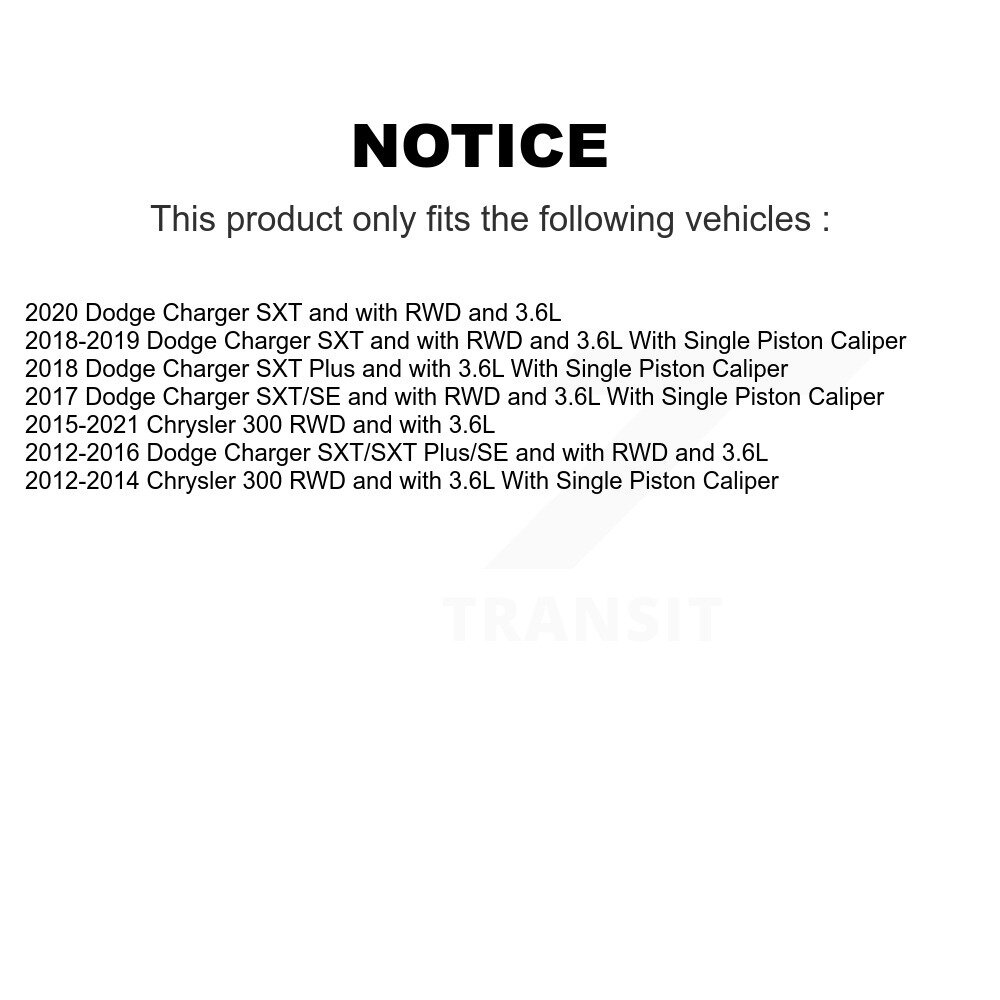 Front Rear Brake Caliper Left Right (Driver Passenger) Kit For Chrysler 300 Dodge Charger KBC-100067 - Image 2