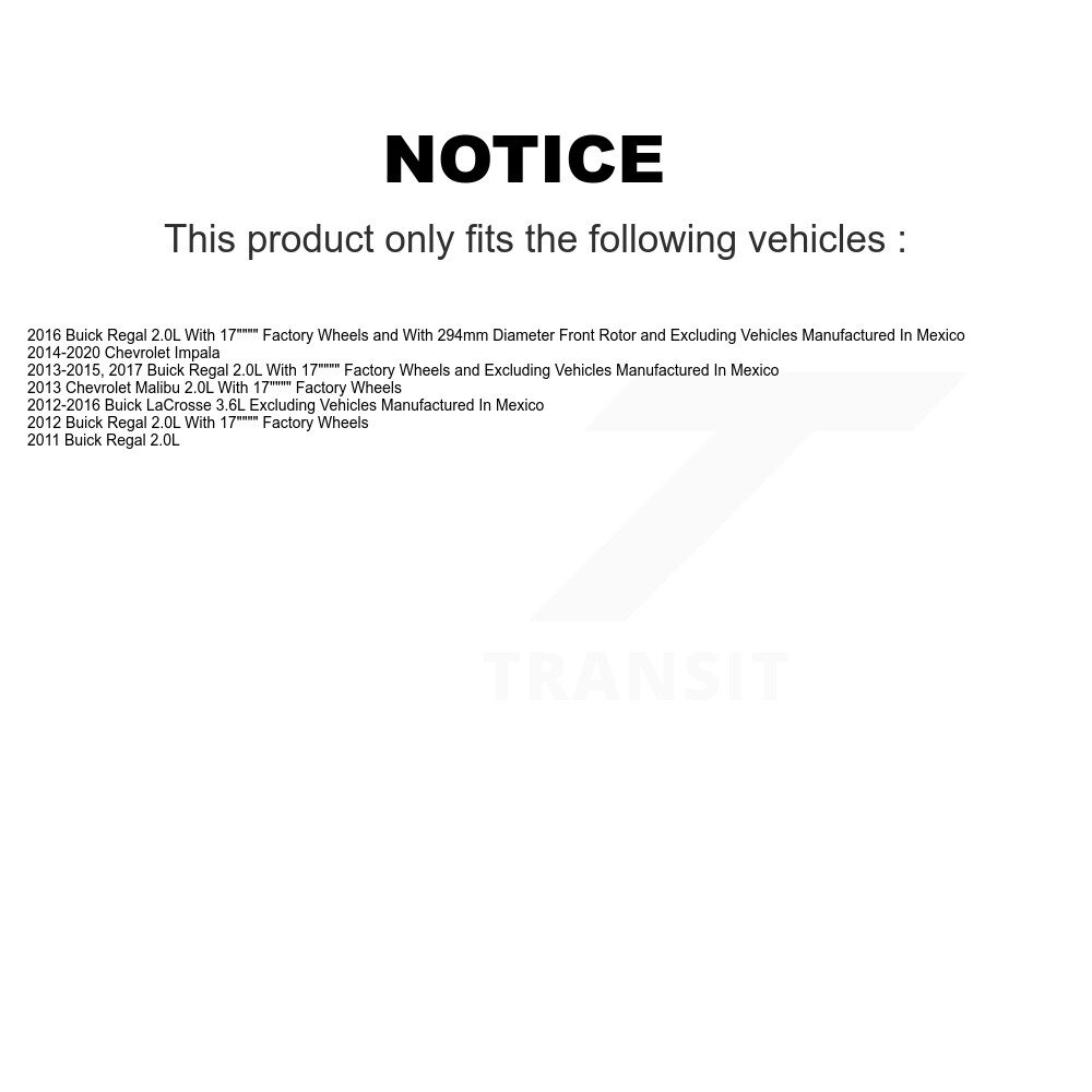 Front Rear Brake Caliper Left Right Kit For Chevrolet Impala Buick Regal LaCrosse Malibu KBC-100083 - Image 2