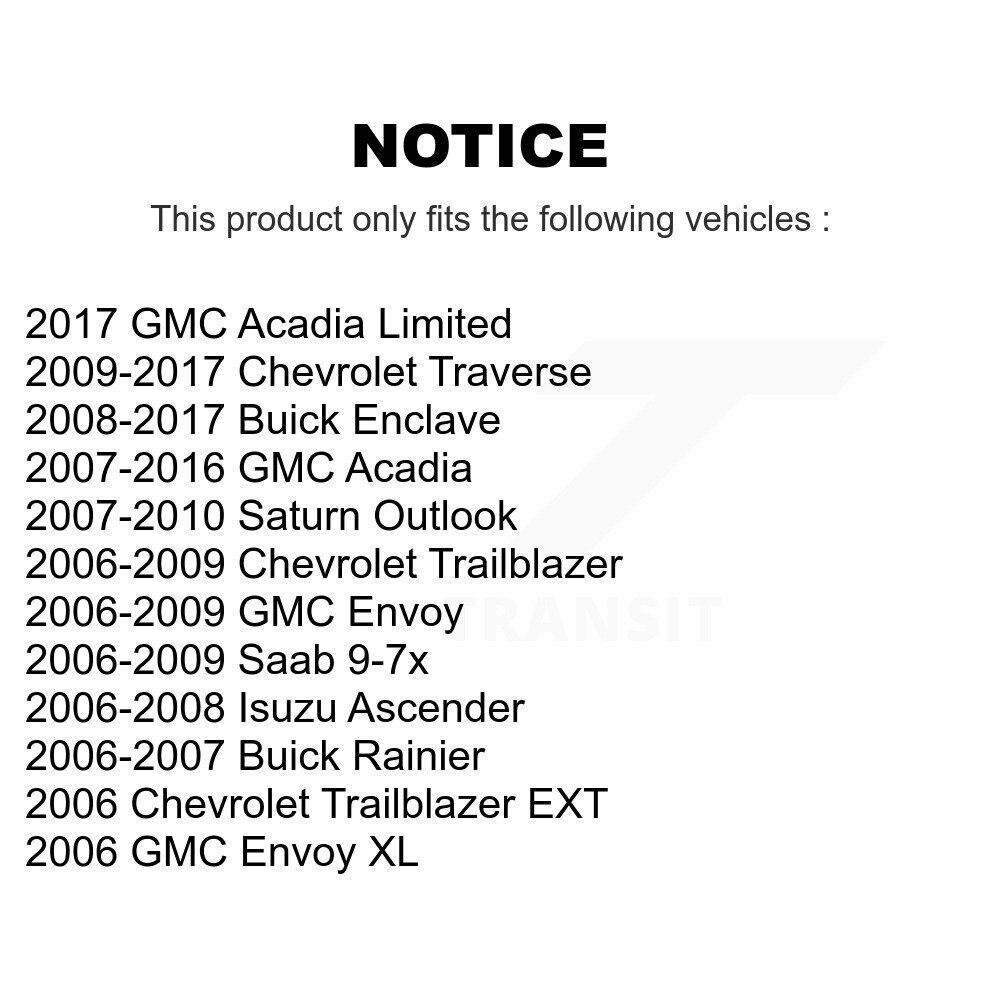 Front Brake Caliper Kit For GMC Chevrolet Acadia Buick Enclave Traverse Trailblazer Envoy KBC-100132 - Image 2