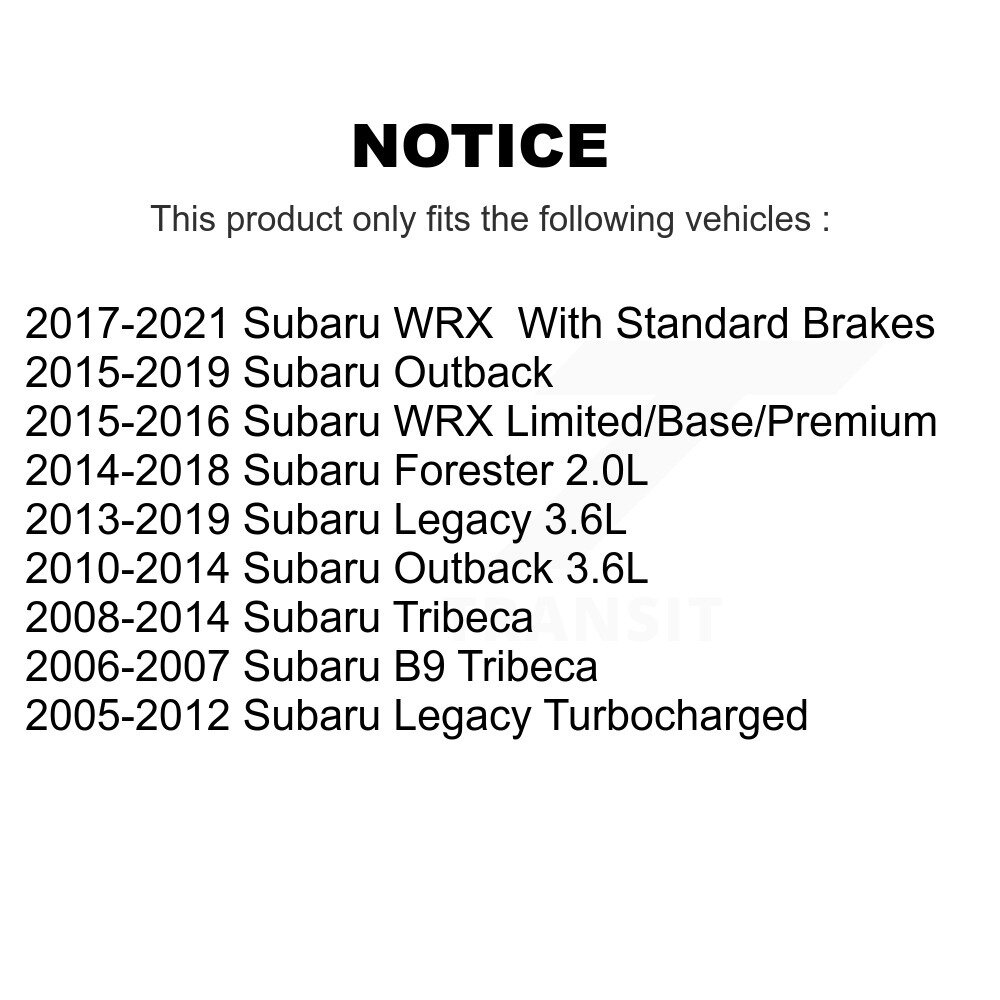 Front Brake Caliper Left Right Side Kit For Subaru Outback Forester Legacy WRX Tribeca B9 KBC-100186 - Image 2