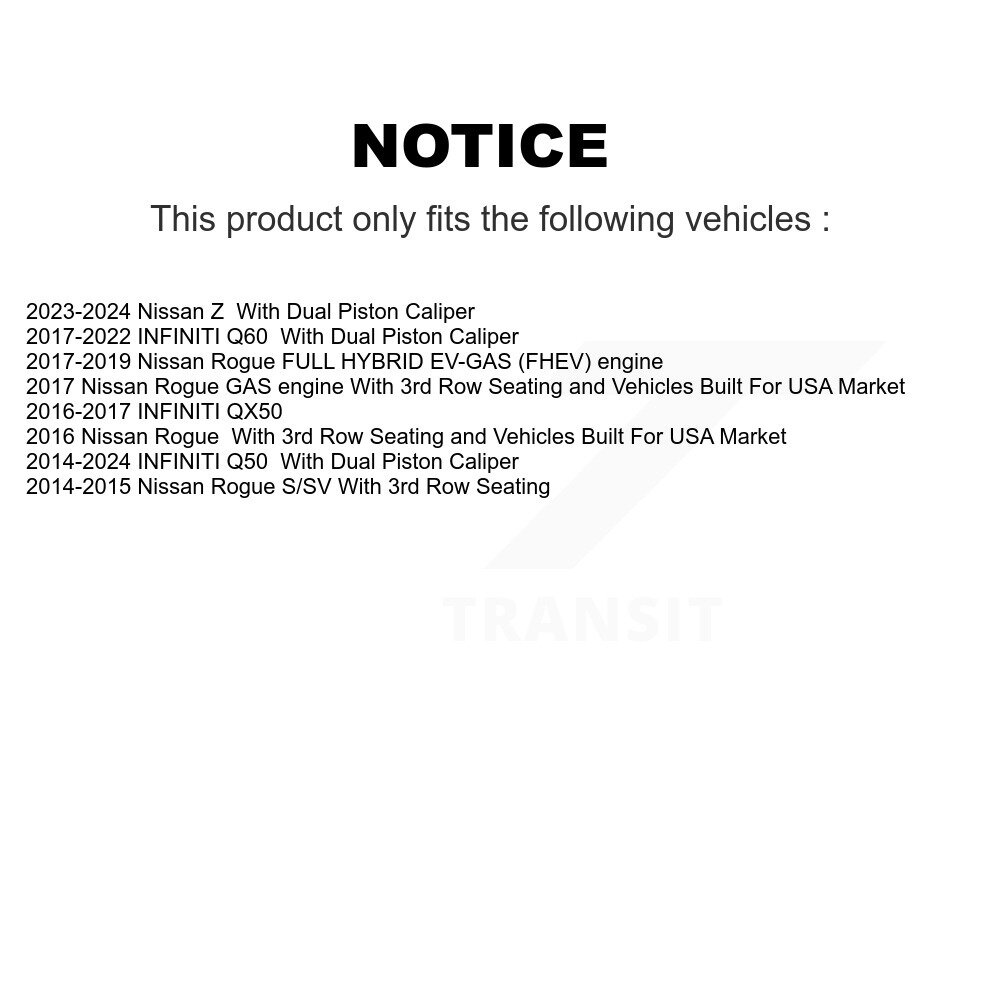 Front Disc Brake Caliper Left Right Side Kit For Nissan Rogue INFINITI Q50 QX50 Q60 Z KBC-100192 - Image 2