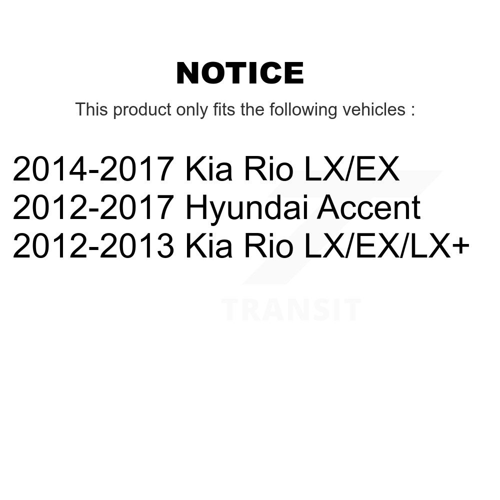 Front Brake Caliper Left Right Side (Driver Passenger) Kit For Hyundai Accent Kia Rio KBC-100223 - Image 2