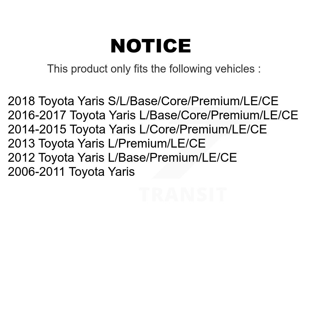 Front Disc Brake Caliper Assembly Left Right Side (Driver Passenger) Kit For Toyota Yaris KBC-100246 - Image 2