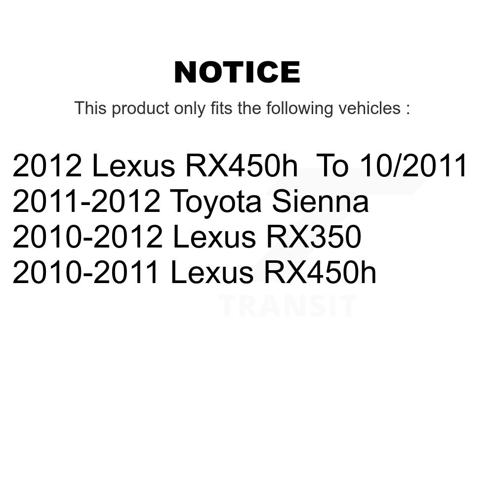 Rear Brake Caliper Left Right (Driver Passenger) Kit For Toyota Sienna Lexus RX350 RX450h KBC-100318 - Image 2
