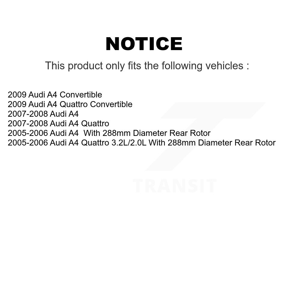 Rear Disc Brake Caliper Left Right Side (Driver Passenger) Kit For Audi A4 Quattro KBC-100329 - Image 2