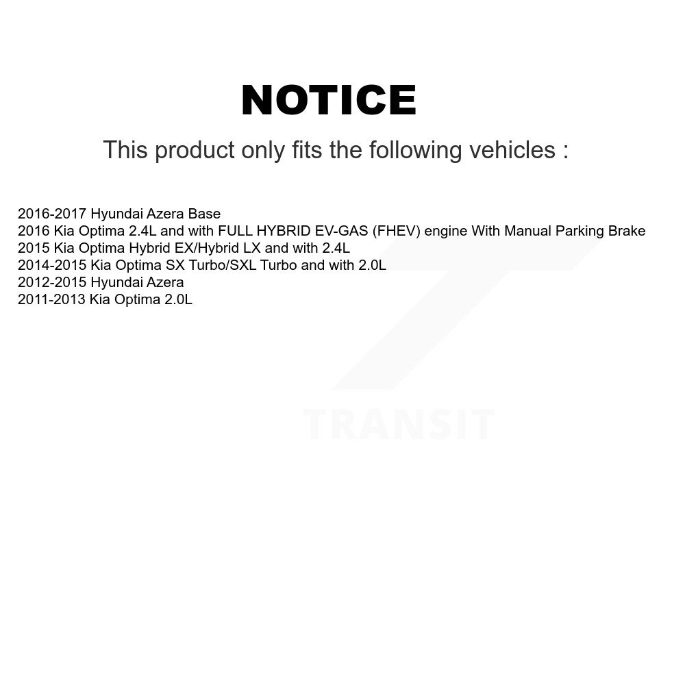 Rear Brake Caliper Left Right Side (Driver Passenger) Kit For Kia Optima Hyundai Azera KBC-100408 - Image 2