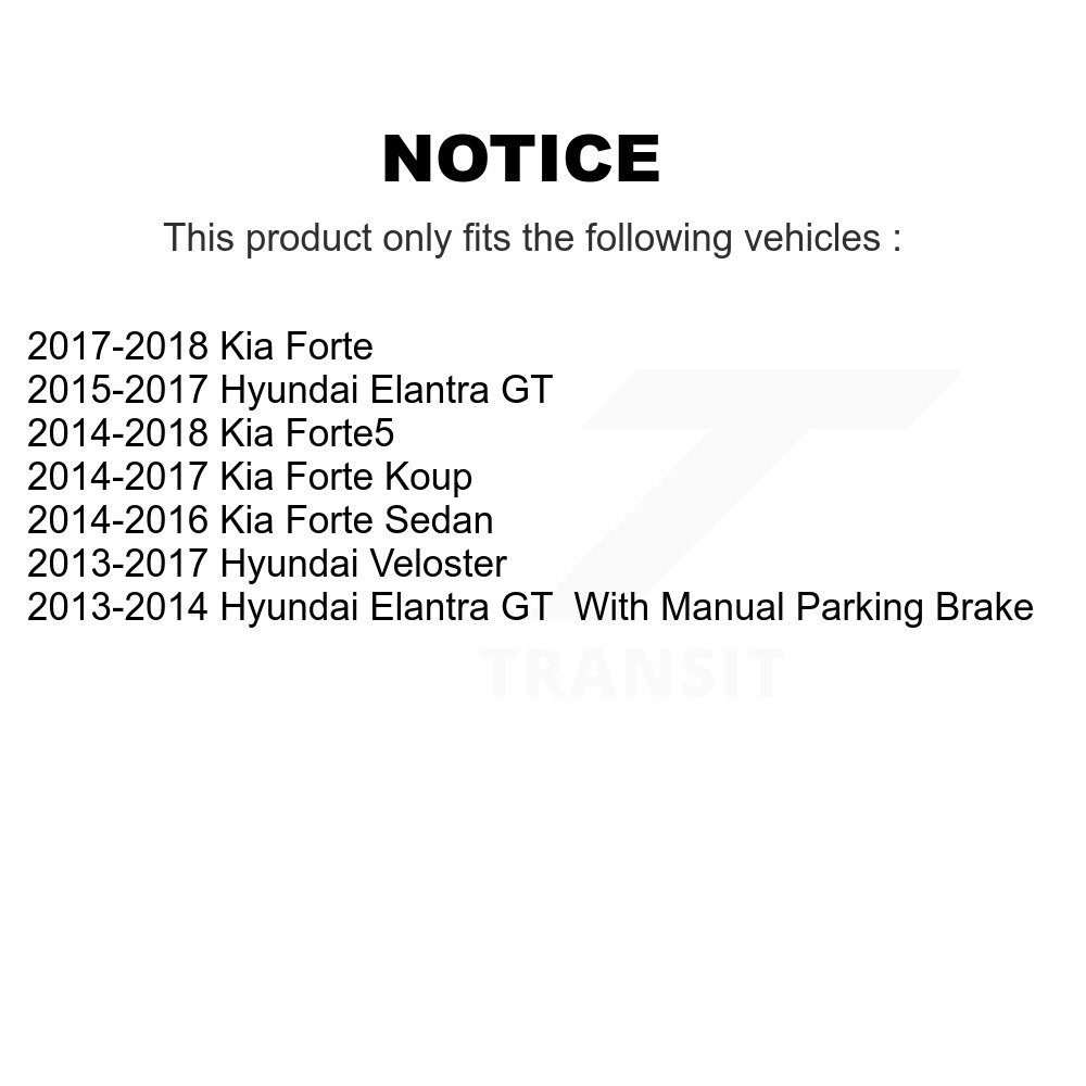 Rear Brake Caliper (Left Right) Kit For Kia Hyundai Forte Elantra GT Veloster Forte5 Koup KBC-100437 - Image 2