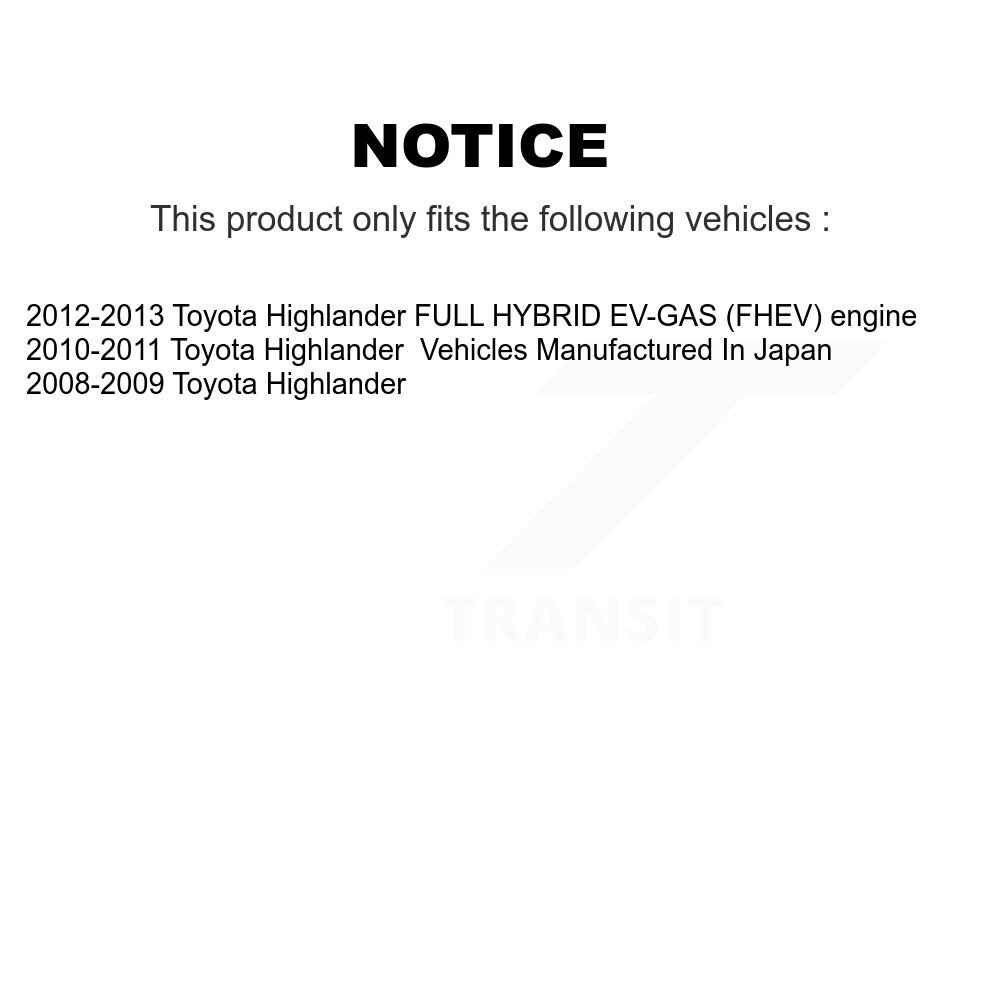 Front Rear Brake Caliper Left Right Side (Driver Passenger) Kit For Toyota Highlander KBC-100483 - Image 2