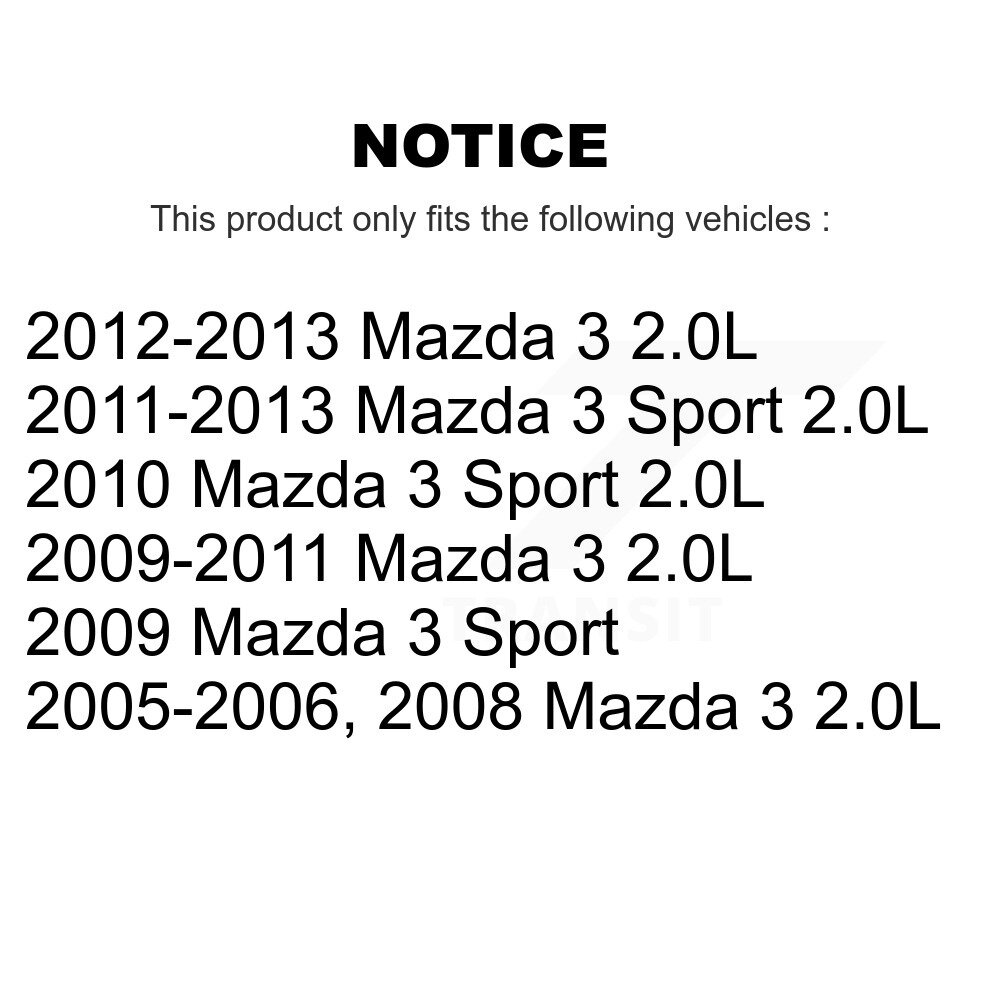Front Rear Disc Brake Caliper Left Right Side (Driver Passenger) Kit For Mazda 3 Sport KBC-100492 - Image 2
