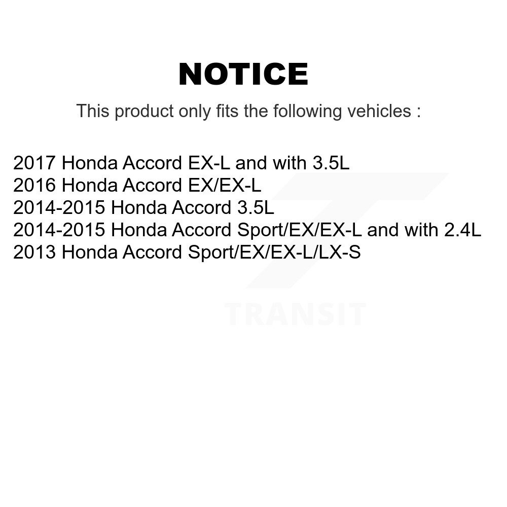Front Rear Disc Brake Caliper Left Right Side (Driver Passenger) Kit For Honda Accord KBC-100505 - Image 2