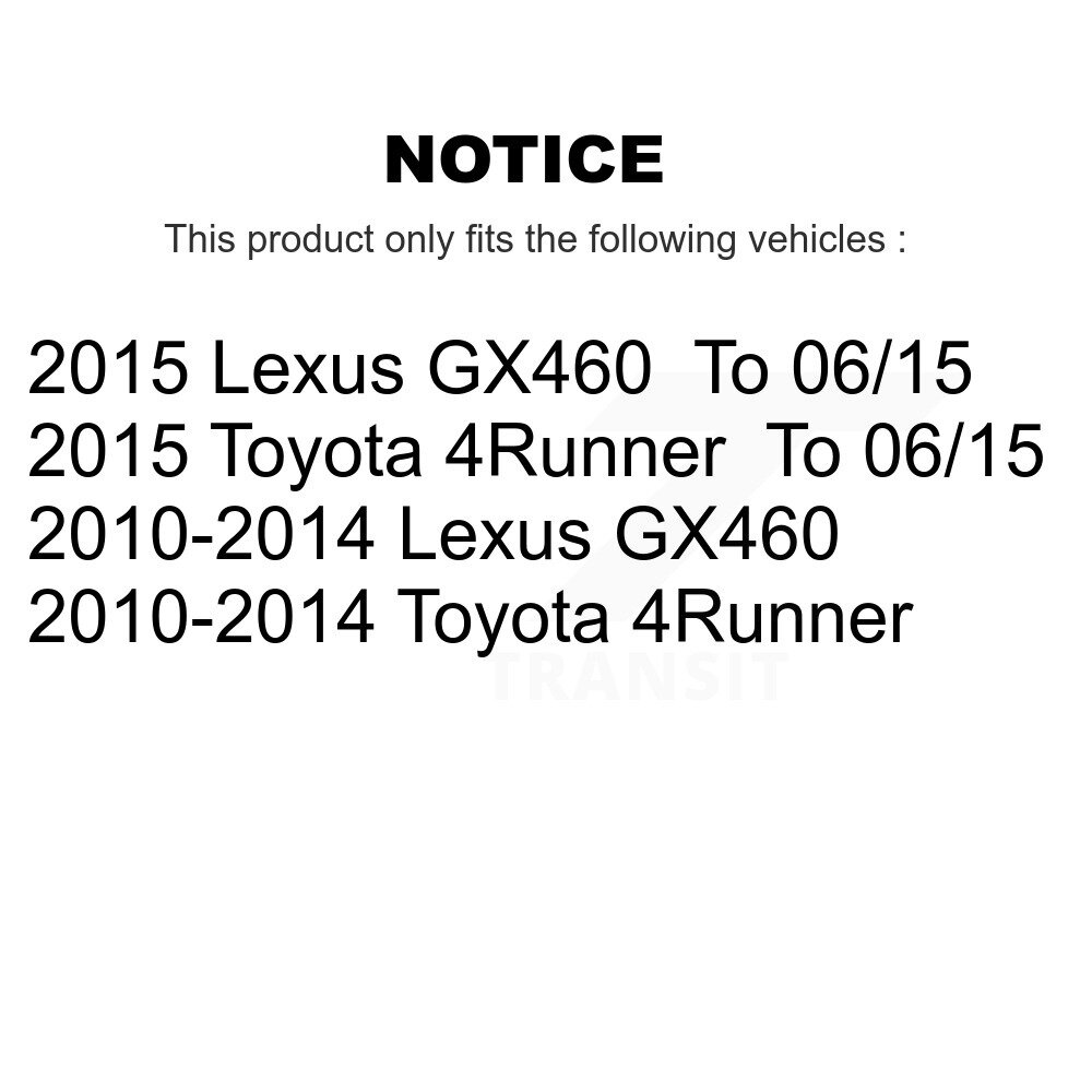 Front Rear Brake Caliper Left Right (Driver Passenger) Kit For Toyota 4Runner Lexus GX460 KBC-100509 - Image 2