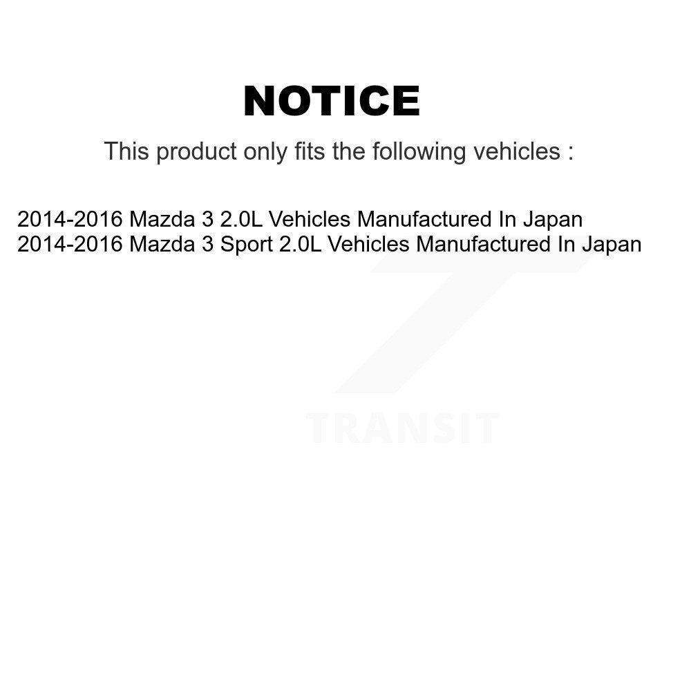 Front Rear Disc Brake Caliper Kit For Mazda 3 Sport Vehicles Manufactured In Japan 2.0L KBC-100514 - Image 2