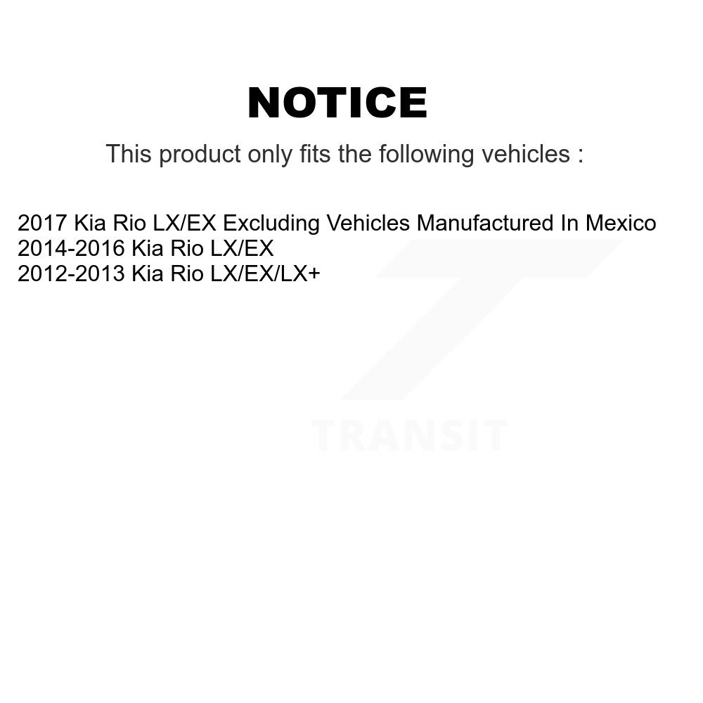 Front Rear Disc Brake Caliper Assembly Left Right Side (Driver Passenger) Kit For Kia Rio KBC-100528 - Image 2