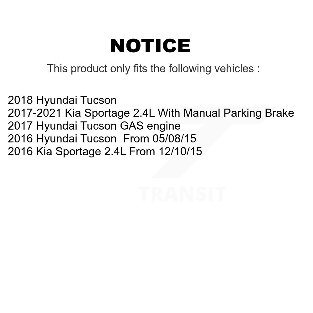 Front Rear Brake Caliper Left Right Driver Passenger Kit For Hyundai Tucson Kia Sportage KBC-100538 - Image 2